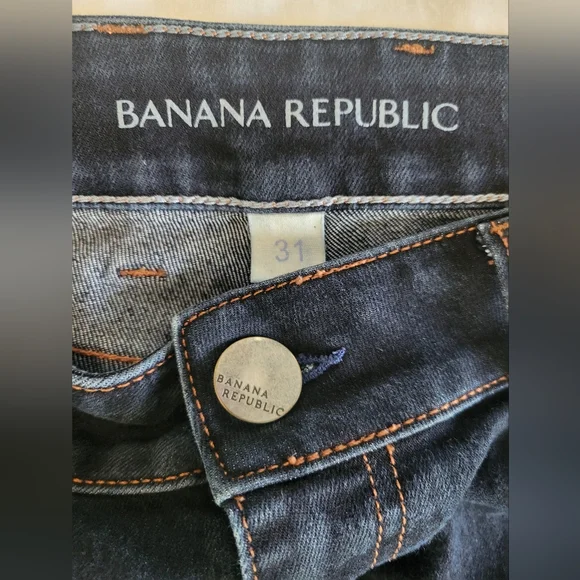 Banana Republic Curvy Fit Mid-Rise Bootcut Dark Wash Denim Blue Jeans size 31 - Picture 3 of 11